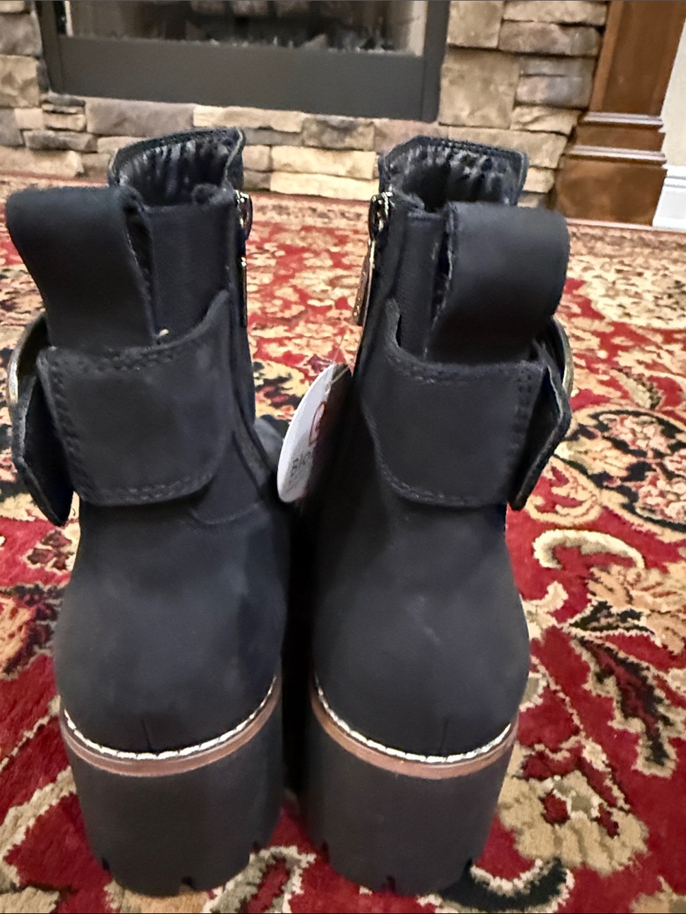 Blondo Black Platform Ankle Boots with Chunky Heel